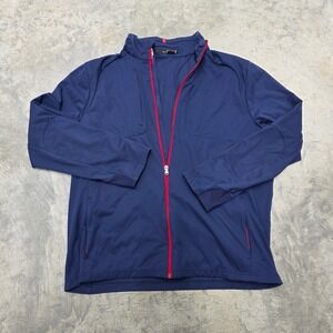 RLX Ralph Lauren Mens Navy Blue Full‎ Zip Track Jacket XL Polyester Athletic